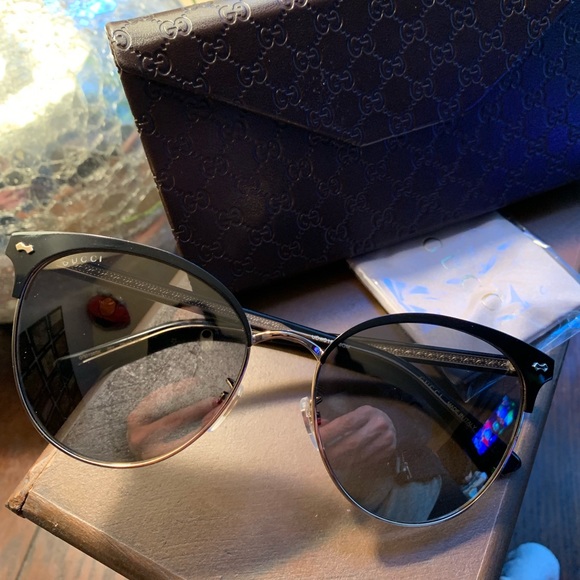 ⛔️SOLD⛔️Authentic Gucci 58 UNISEX Acetate/Metal - Picture 2 of 8